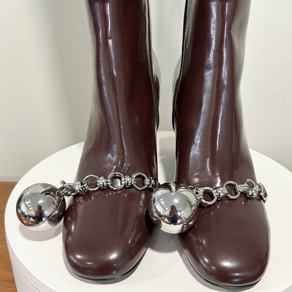 🌺 LONGCHAMP 🌺 Ball & Chain Tall Leather Boot Size: 39 - Picture 12 of 15